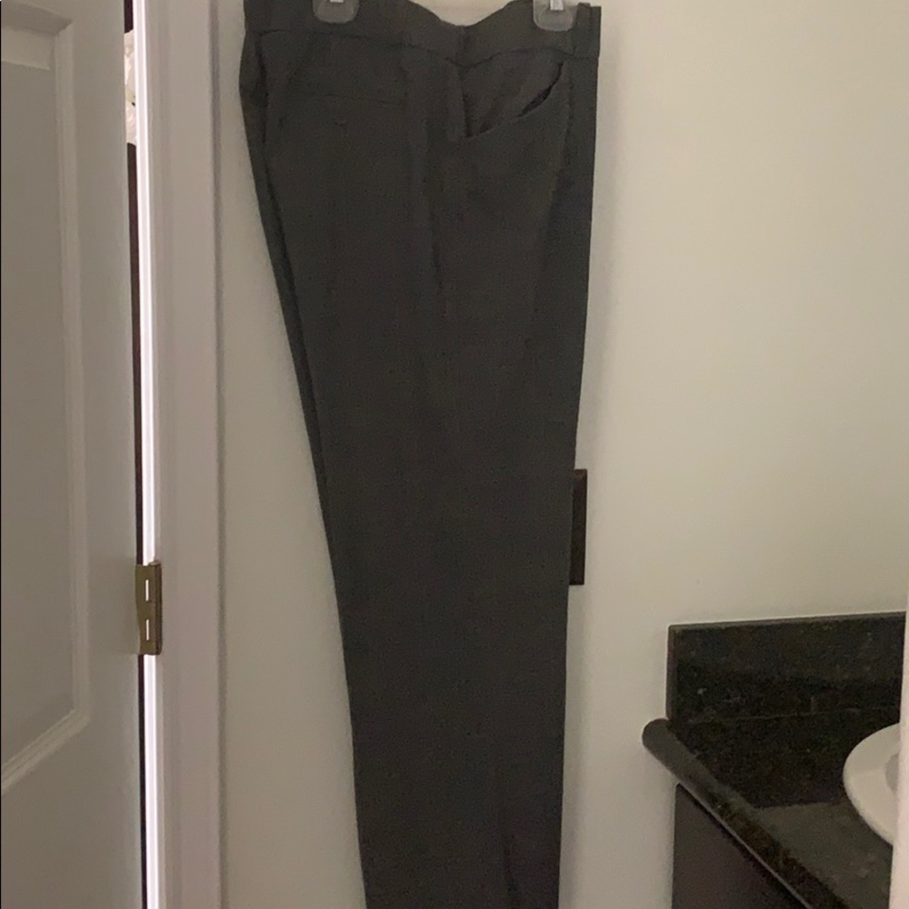 Gray with light peach stripe work pant